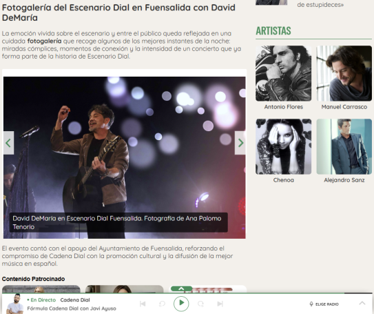 Recortes de prensa Cadena Dial, Cadena Ser y Ayto. de Fuensalida.